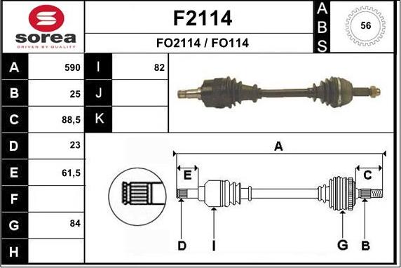 SNRA F2114 - Приводний вал autozip.com.ua