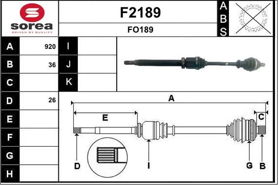 SNRA F2189 - Приводний вал autozip.com.ua