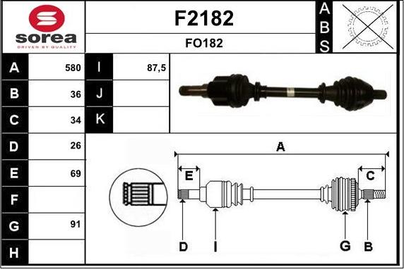 SNRA F2182 - Приводний вал autozip.com.ua