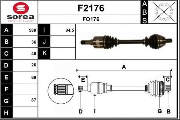 SNRA F2176 - Приводний вал autozip.com.ua