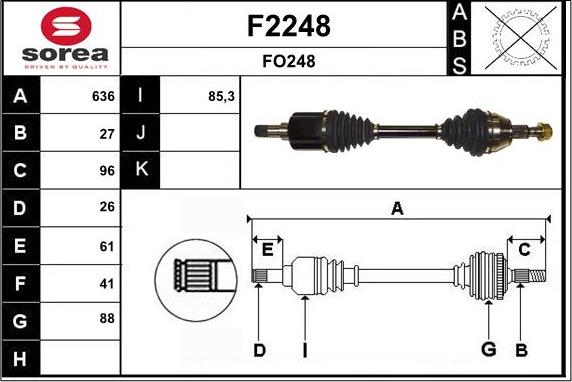 SNRA F2248 - Приводний вал autozip.com.ua