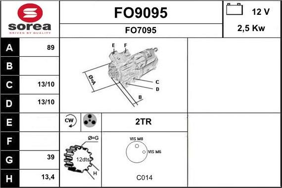 SNRA FO9095 - Стартер autozip.com.ua