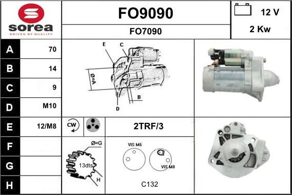 SNRA FO9090 - Стартер autozip.com.ua