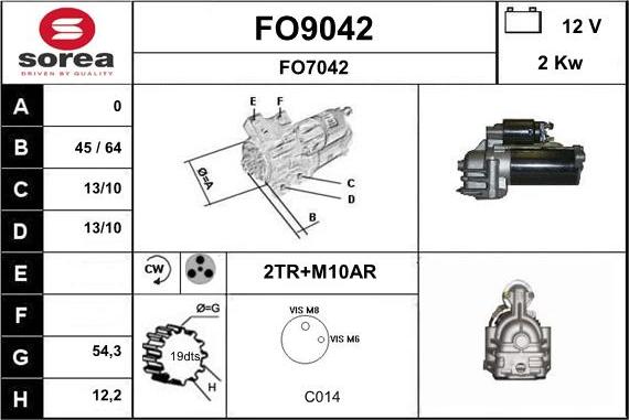 SNRA FO9042 - Стартер autozip.com.ua