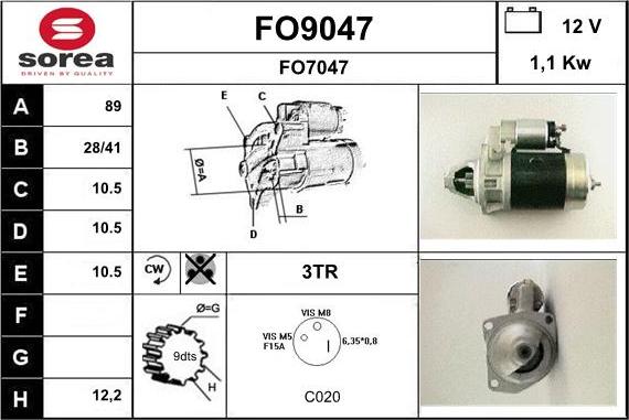 SNRA FO9047 - Стартер autozip.com.ua