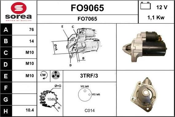 SNRA FO9065 - Стартер autozip.com.ua