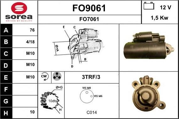 SNRA FO9061 - Стартер autozip.com.ua