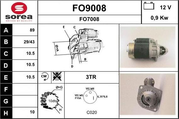 SNRA FO9008 - Стартер autozip.com.ua