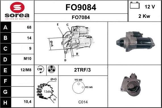 SNRA FO9084 - Стартер autozip.com.ua