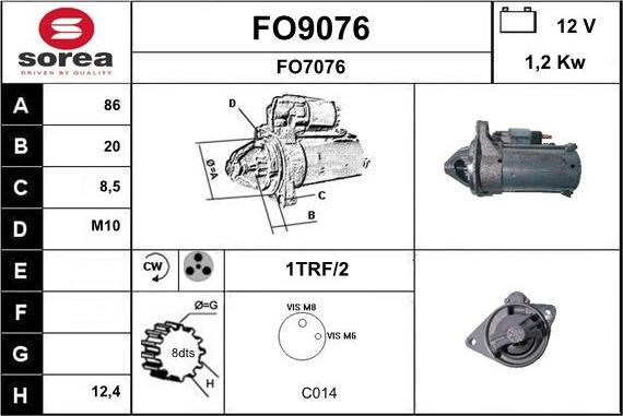 SNRA FO9076 - Стартер autozip.com.ua