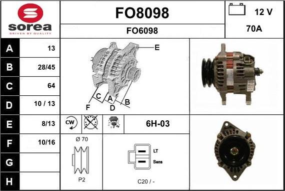 SNRA FO8098 - Генератор autozip.com.ua