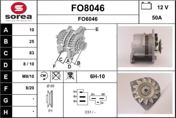 SNRA FO8046 - Генератор autozip.com.ua