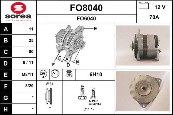 SNRA FO8040 - Генератор autozip.com.ua