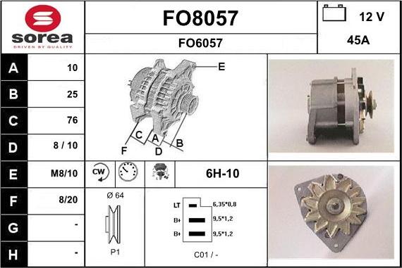 SNRA FO8057 - Генератор autozip.com.ua