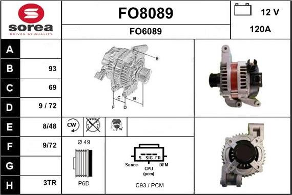 SNRA FO8089 - Генератор autozip.com.ua