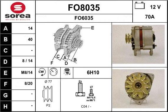 SNRA FO8035 - Генератор autozip.com.ua