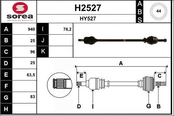 SNRA H2527 - Приводний вал autozip.com.ua