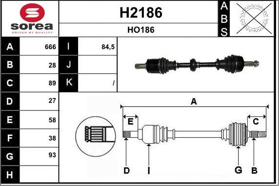 SNRA H2186 - Приводний вал autozip.com.ua