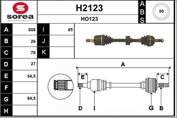 SNRA H2123 - Приводний вал autozip.com.ua