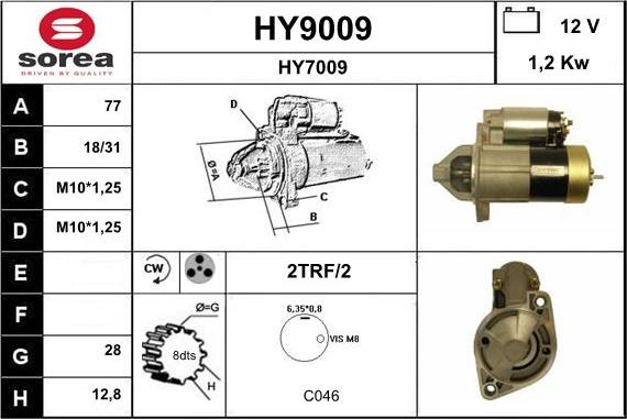 SNRA HY9009 - Стартер autozip.com.ua