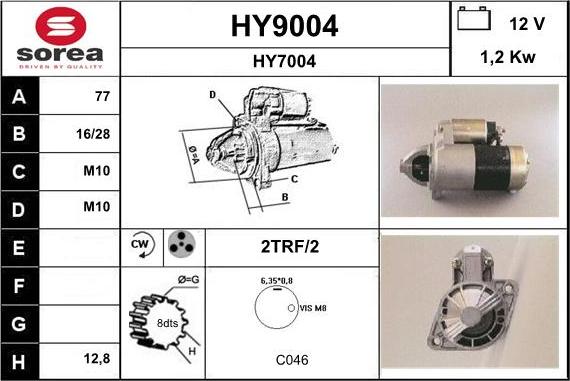 SNRA HY9004 - Стартер autozip.com.ua