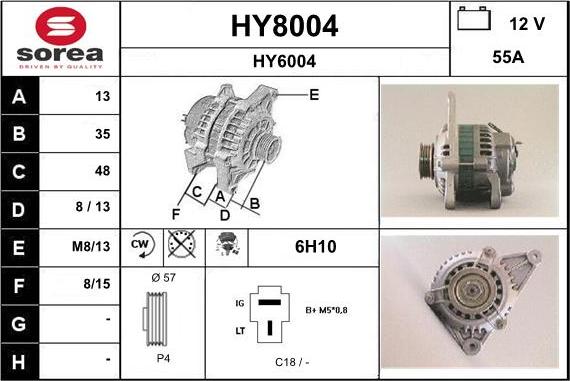 SNRA HY8004 - Генератор autozip.com.ua