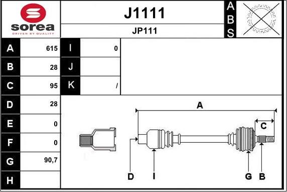 SNRA J1111 - Приводний вал autozip.com.ua