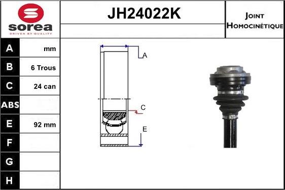SNRA JH24022K - Шарнірний комплект, ШРУС, приводний вал autozip.com.ua