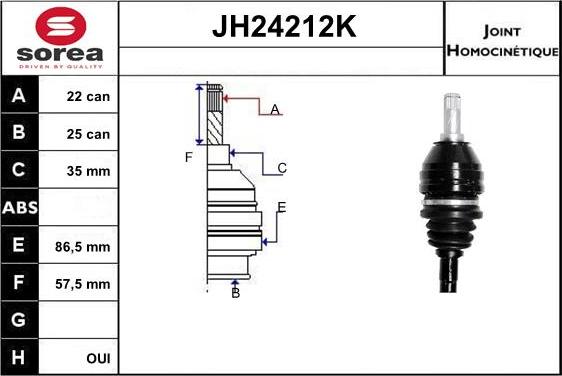 SNRA JH24212K - Шарнірний комплект, ШРУС, приводний вал autozip.com.ua