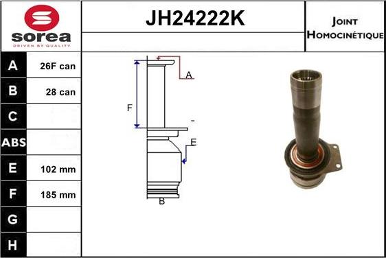 SNRA JH24222K - Шарнірний комплект, ШРУС, приводний вал autozip.com.ua