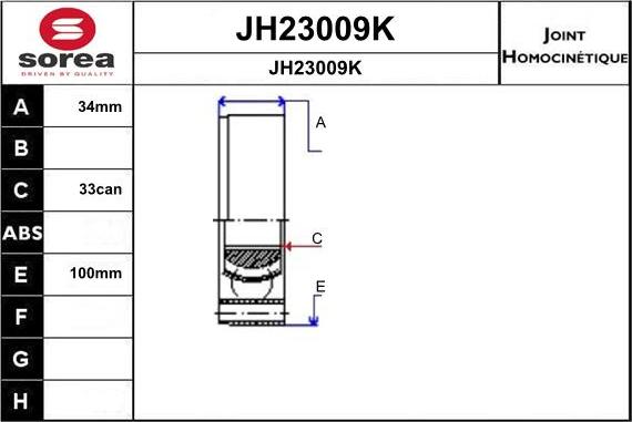 SNRA JH23009K - Шарнірний комплект, ШРУС, приводний вал autozip.com.ua