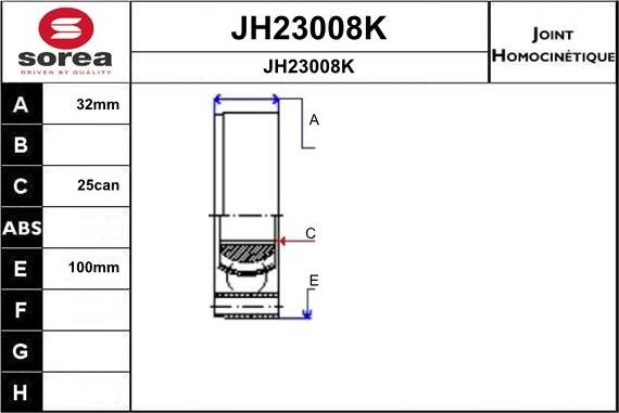 SNRA JH23008K - Шарнірний комплект, ШРУС, приводний вал autozip.com.ua