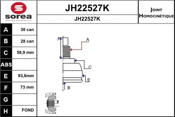 SNRA JH22527K - Шарнірний комплект, ШРУС, приводний вал autozip.com.ua