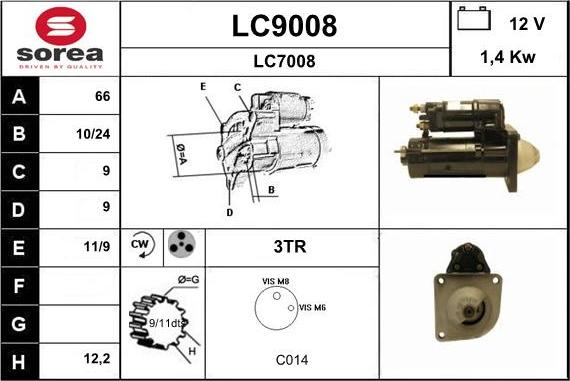 SNRA LC9008 - Стартер autozip.com.ua