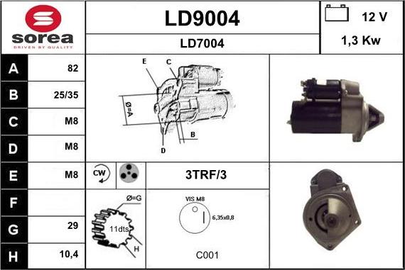 SNRA LD9004 - Стартер autozip.com.ua