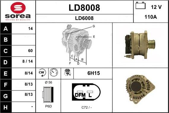 SNRA LD8008 - Генератор autozip.com.ua