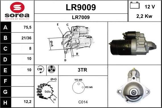 SNRA LR9009 - Стартер autozip.com.ua