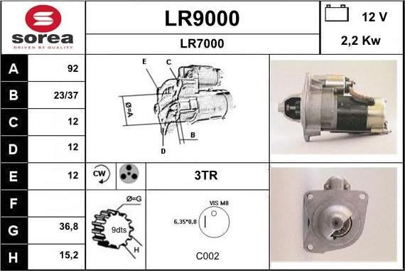 SNRA LR9000 - Стартер autozip.com.ua