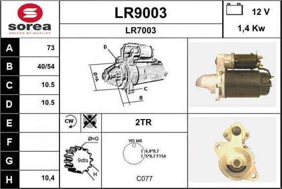 SNRA LR9003 - Стартер autozip.com.ua