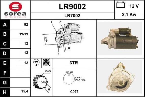 SNRA LR9002 - Стартер autozip.com.ua