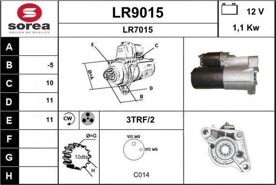 SNRA LR9015 - Стартер autozip.com.ua