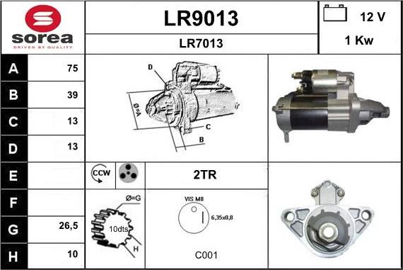 SNRA LR9013 - Стартер autozip.com.ua