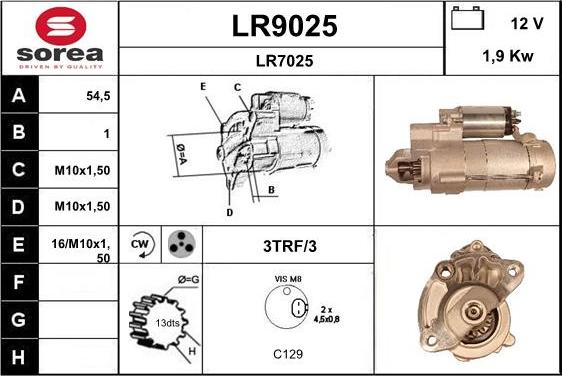 SNRA LR9025 - Стартер autozip.com.ua