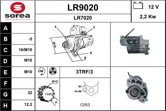 SNRA LR9020 - Стартер autozip.com.ua