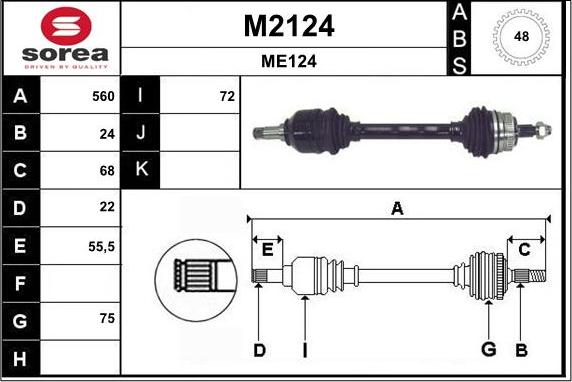 SNRA M2124 - Приводний вал autozip.com.ua