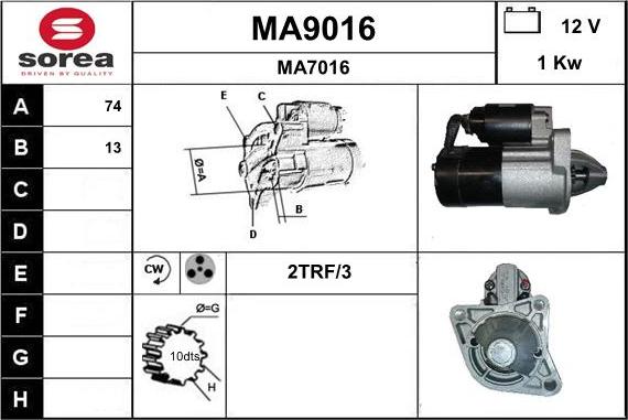 SNRA MA9016 - Стартер autozip.com.ua