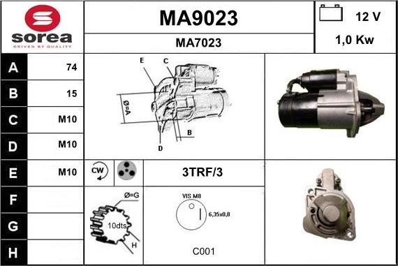 SNRA MA9023 - Стартер autozip.com.ua