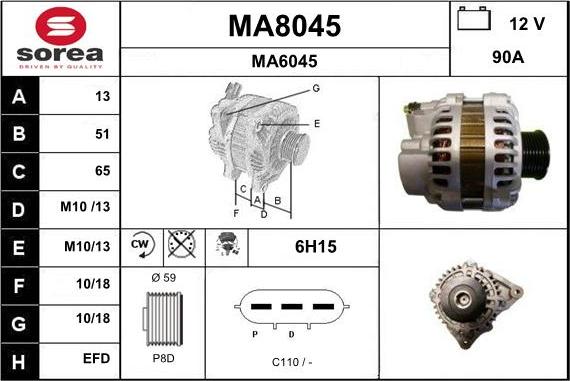 SNRA MA8045 - Генератор autozip.com.ua