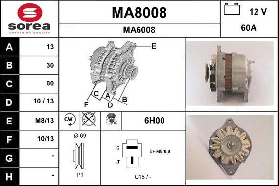 SNRA MA8008 - Генератор autozip.com.ua