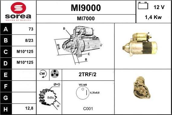 SNRA MI9000 - Стартер autozip.com.ua